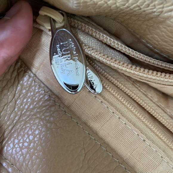 FURLA Made in Italy genuine leather pebbled mini tote beige - Picture 11 of 14